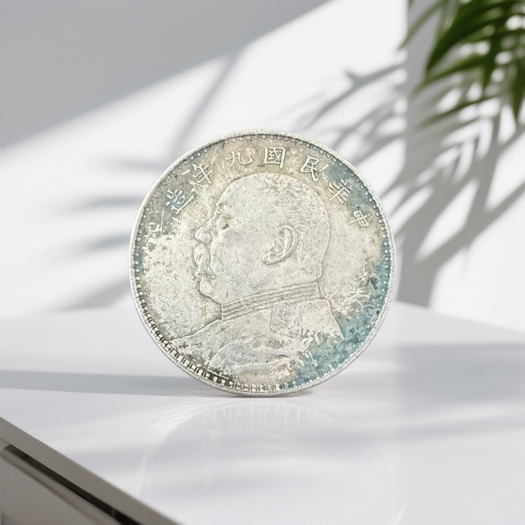 2枚精选袁大头工艺摆件复古可吹响能翻面