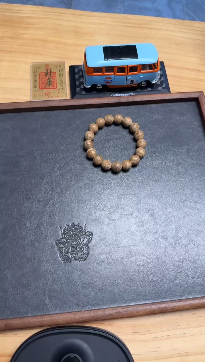 【闪购商品】沉香吊坠天然野马泥涝虎斑纹1.2圆珠单圈10克+