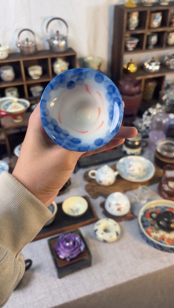 璞玉手绘高足杯茶器