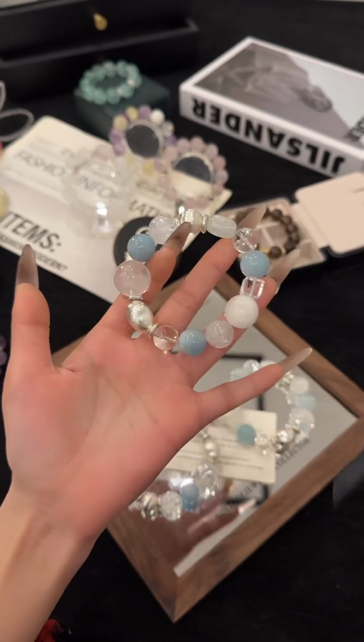 合金手链水晶海蓝宝多宝x3123