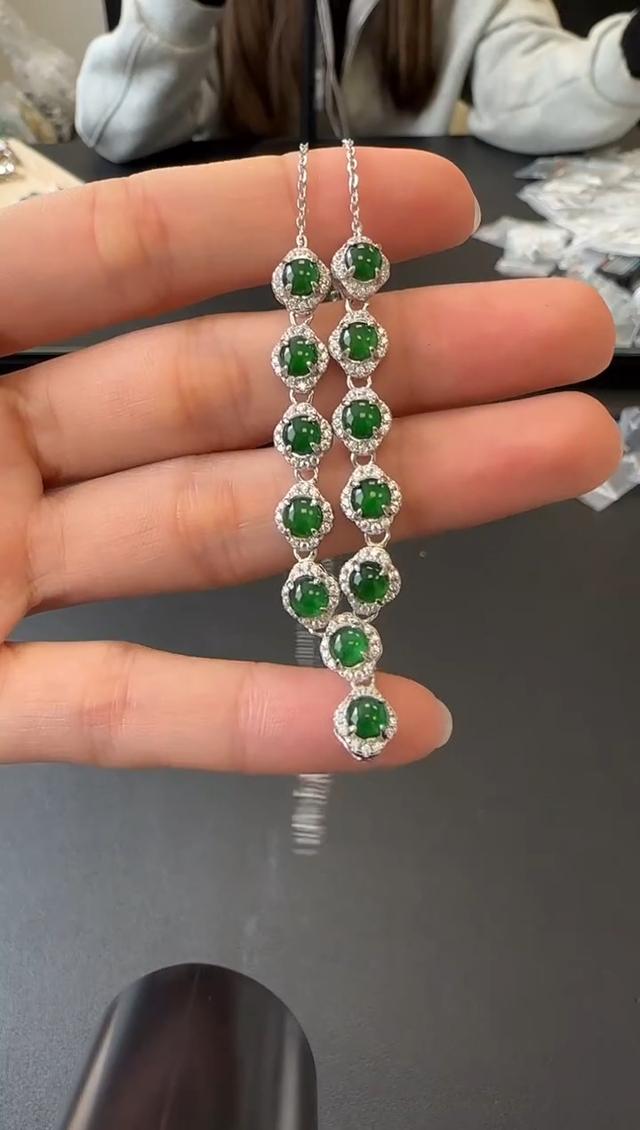 【闪购商品】翡翠项链银S925镶嵌没有鉴赏期