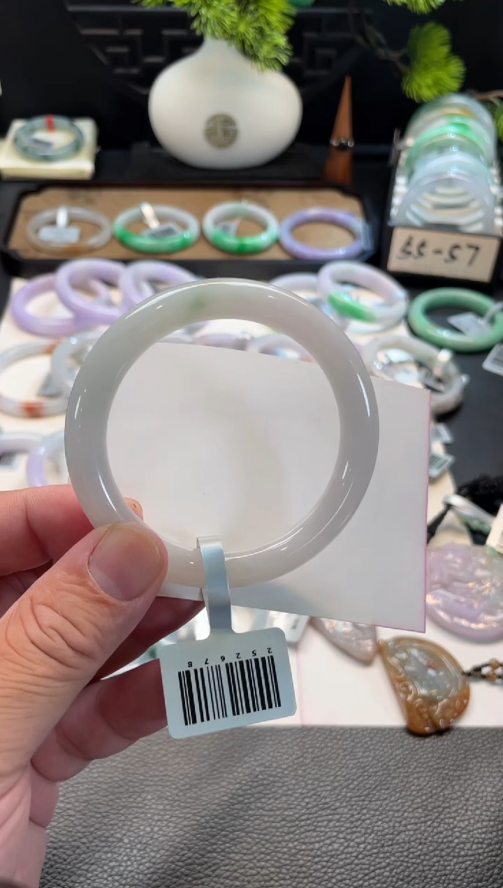 未镶嵌手镯翡翠93号 55圆条