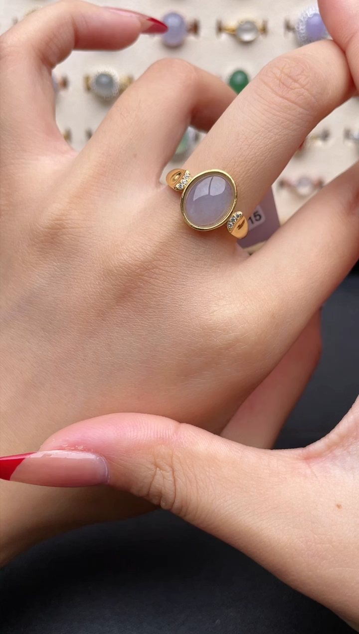 【闪购商品】翡翠戒指银S925镶嵌一物一证一礼盒