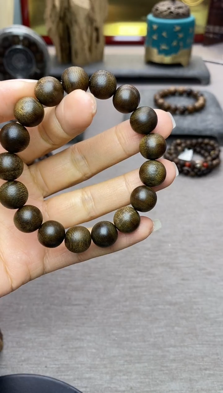 【闪购商品】沉香手串芽庄白棋12沉水单圈