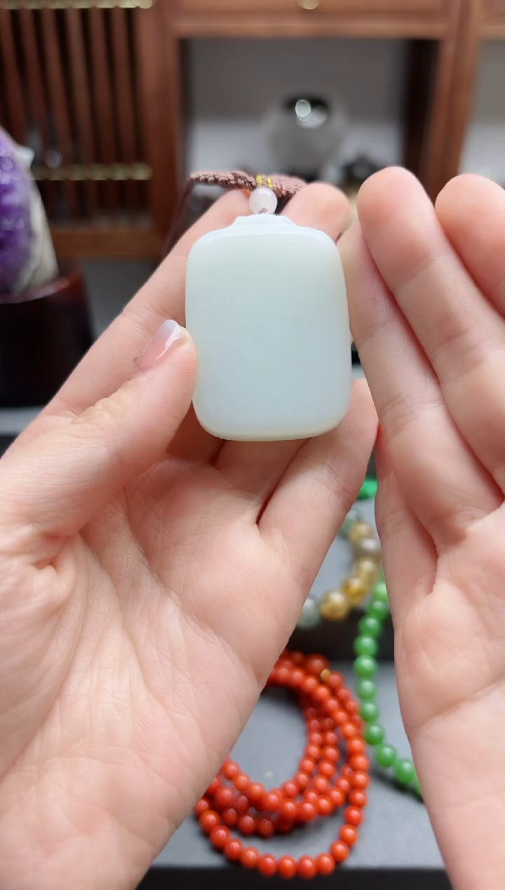 【闪购商品】和田玉吊坠未镶嵌白玉无事牌 HX