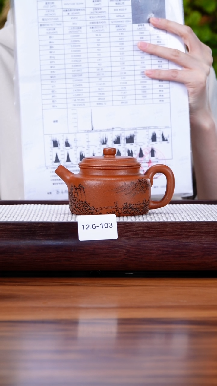 茶壶紫砂12.6-103 99全 大红泥 德钟210