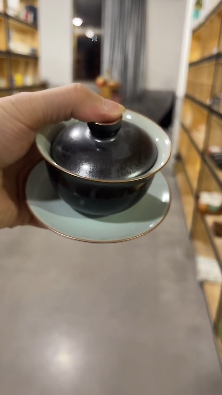 汝窑耀黑盖碗，开播福利！！