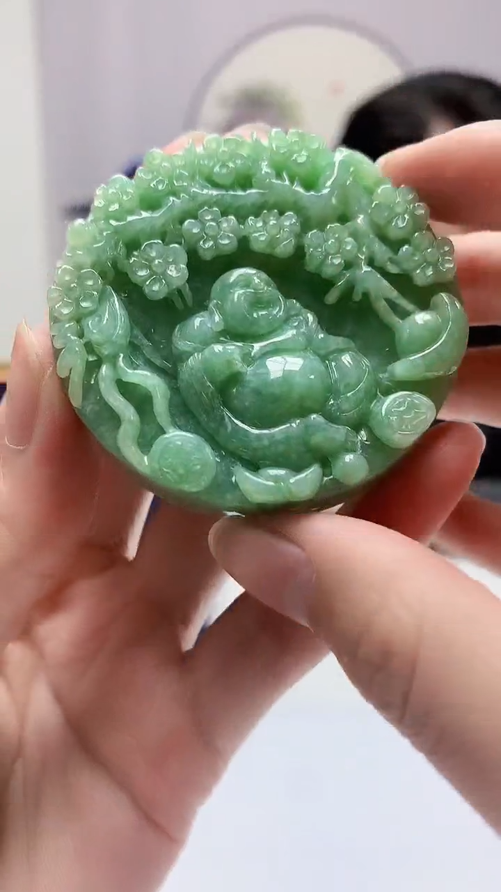 【闪购商品】定制翡翠未镶嵌5060zm-毛货挂件佛公21