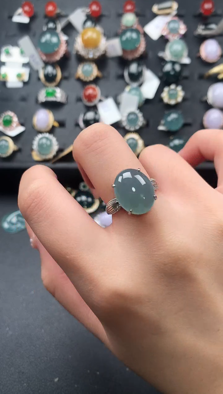【闪购商品】翡翠戒指银S925镶嵌521412