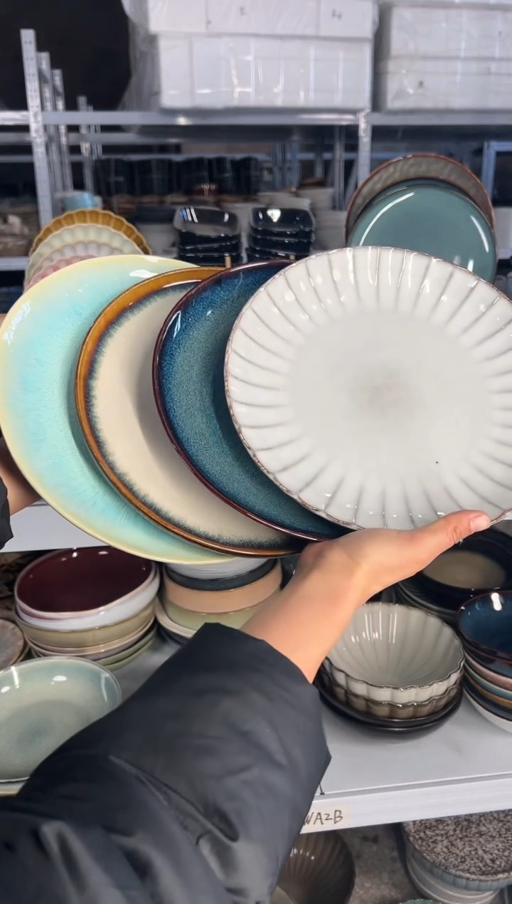 陶瓷外贸尾货瑕疵满20包邮X4 大盘10.5英寸