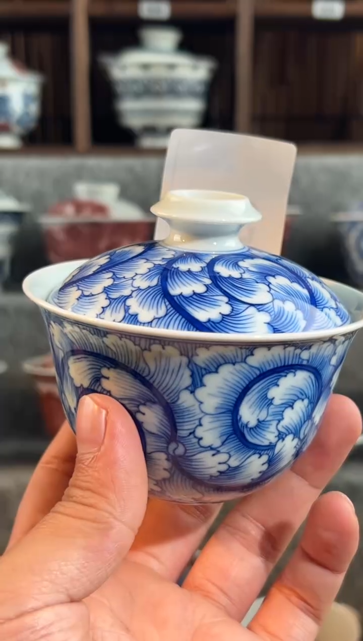 【闪购商品】a158天禄言瓷凤尾·草盖碗