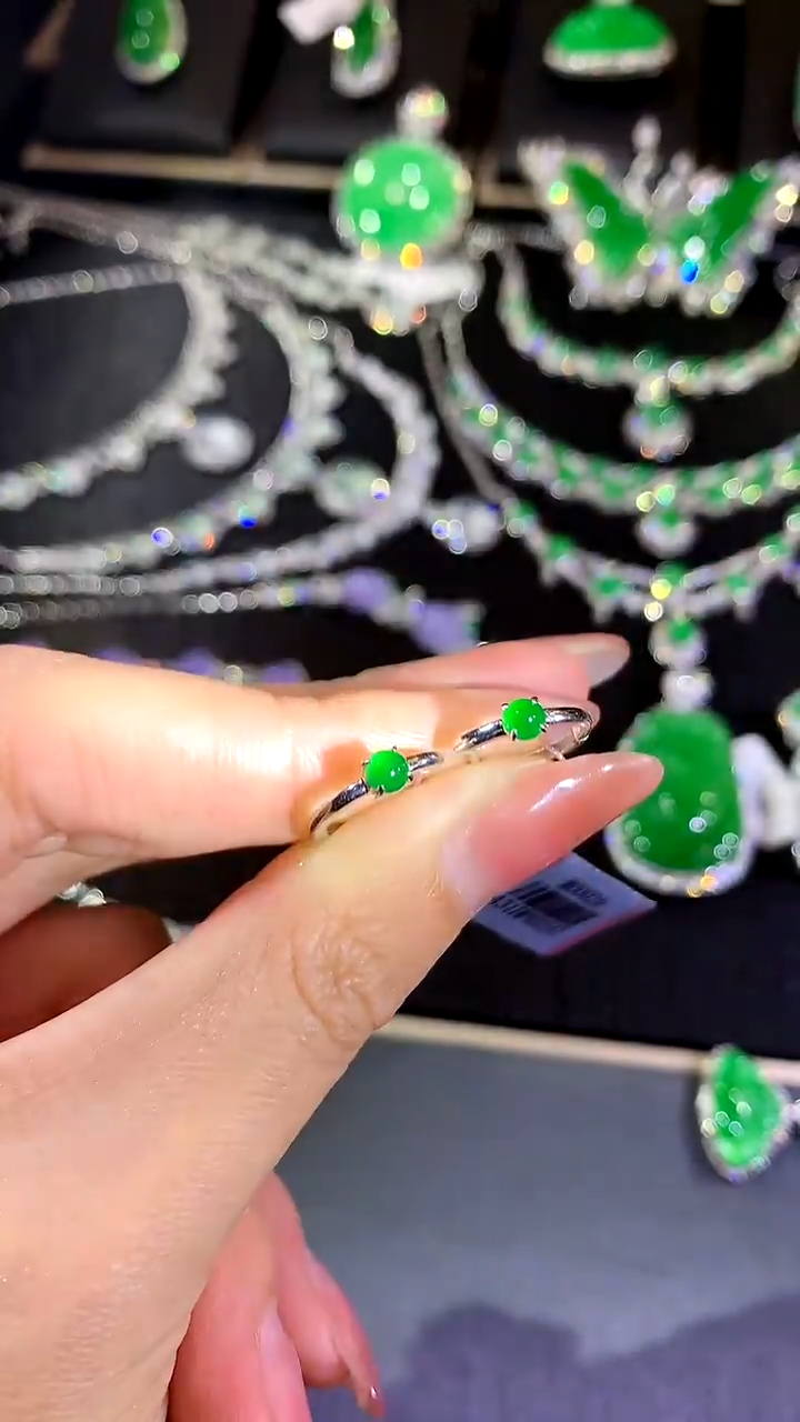 【闪购商品】翡翠耳饰18K金镶嵌2-耳饰（多样性发货一件