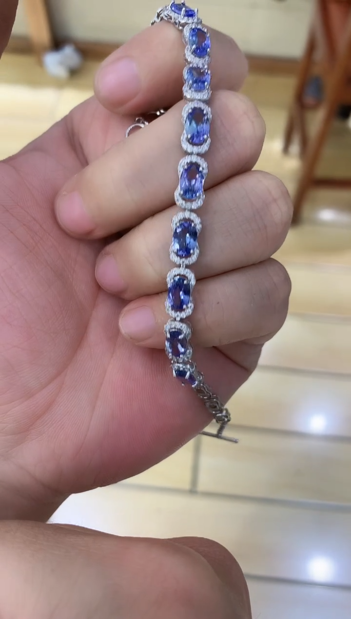 【闪购商品】坦桑石手链银S925镶嵌...........