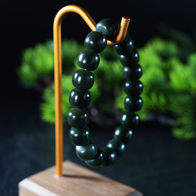 lot2 和田玉手串/QG51229-186438 保利山东