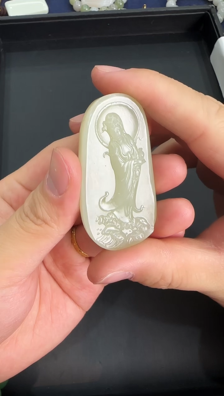 【闪购商品】和田玉颈饰未镶嵌观音吊坠-512213