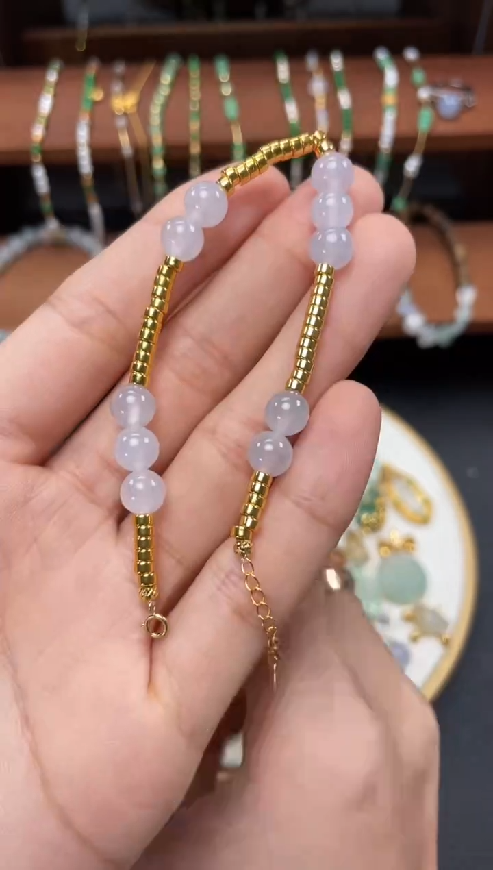 【闪购商品】翡翠套链18K金镶嵌一个  JK513