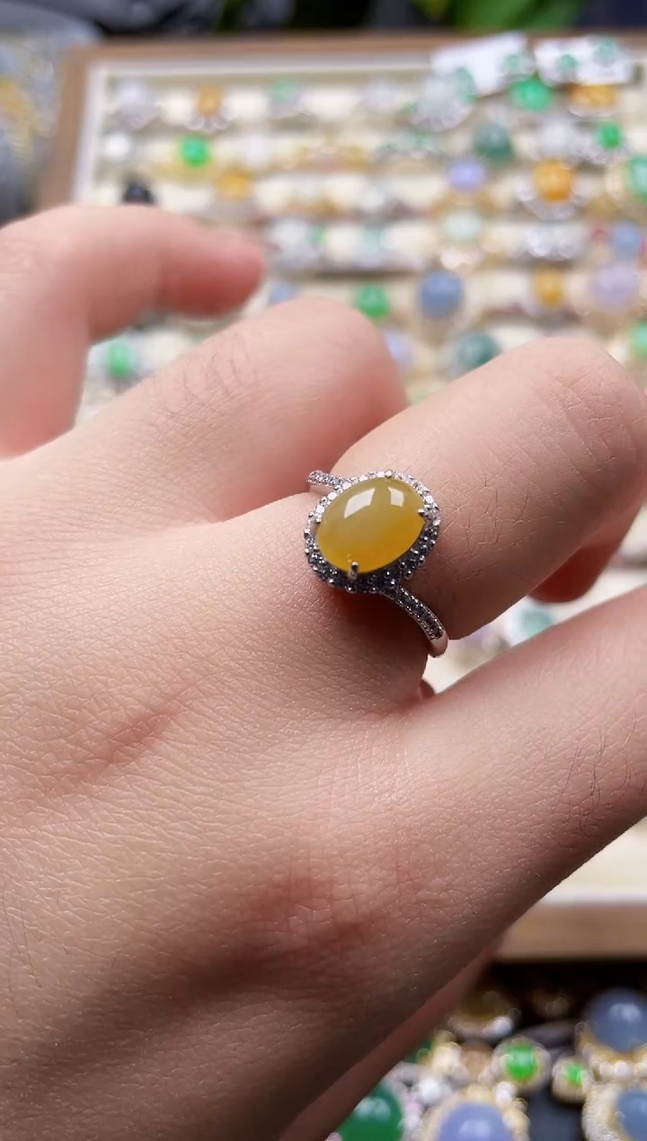 银S925镶嵌戒指翡翠171