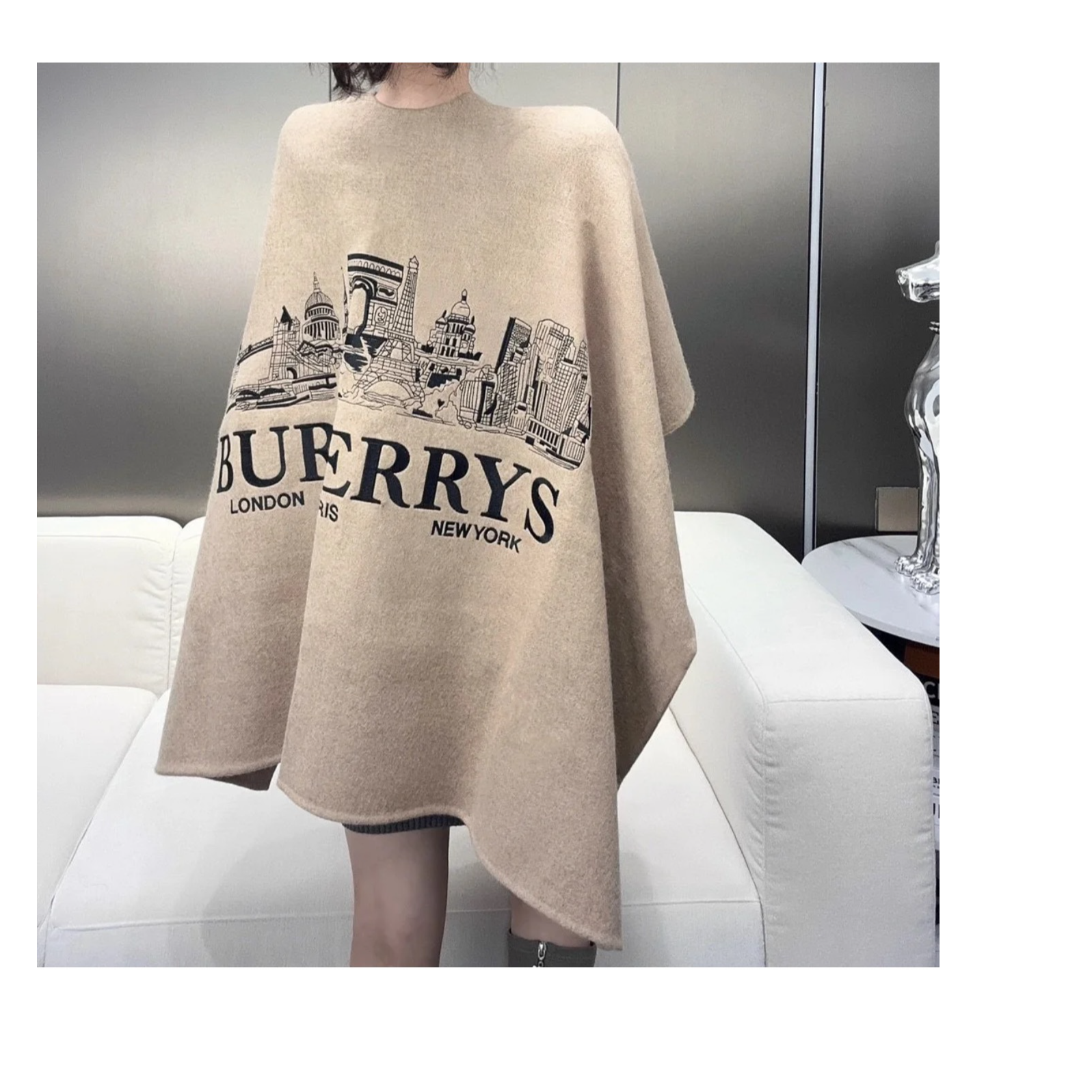 99新 BURBERRY/博柏利 双双臻选/kk00229/博柏利斗篷/M码