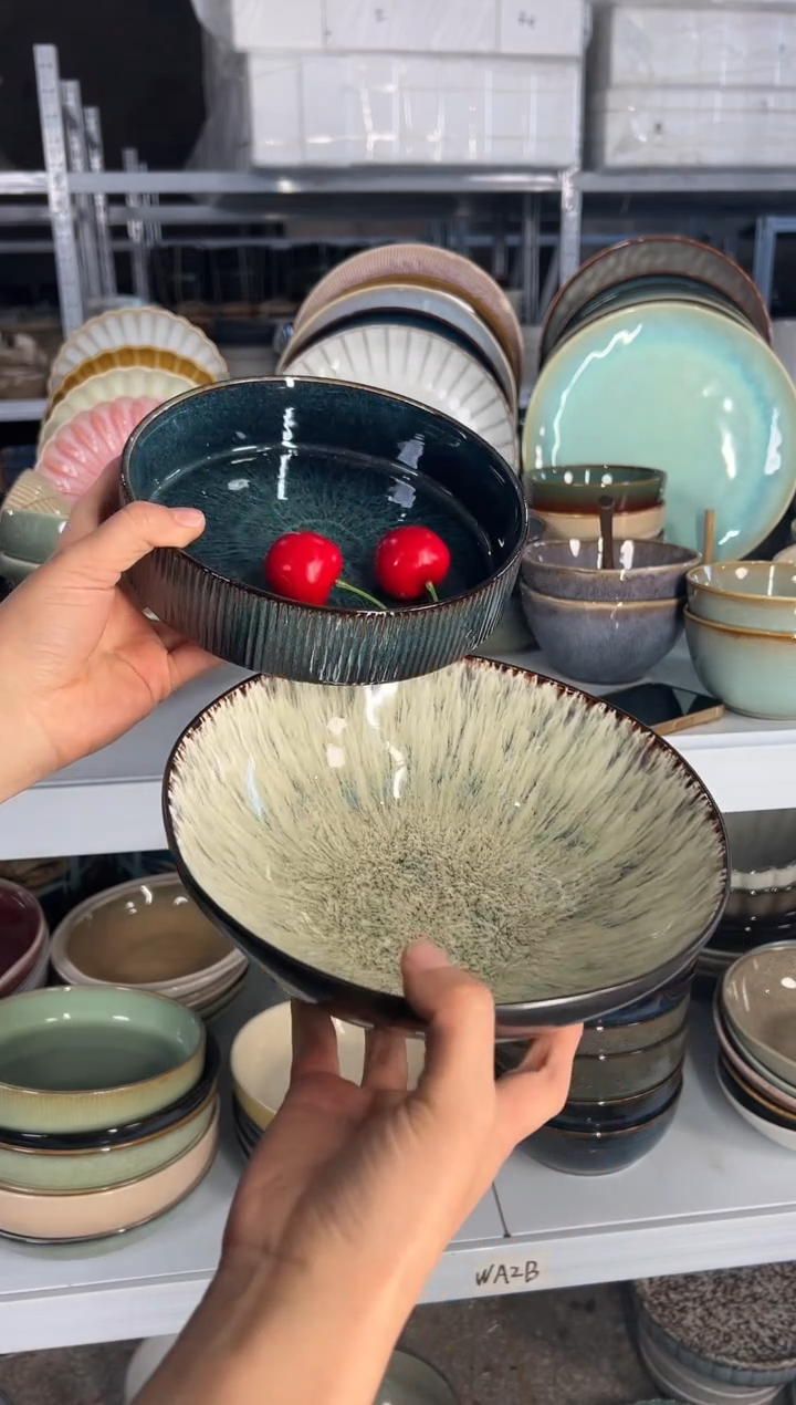 陶瓷外贸尾货瑕疵满20包邮X2 面碗+深盘