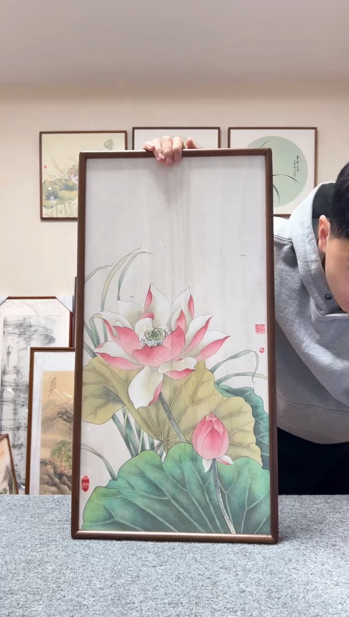 【闪购商品】书法四尺四开工笔荷花69x36cm