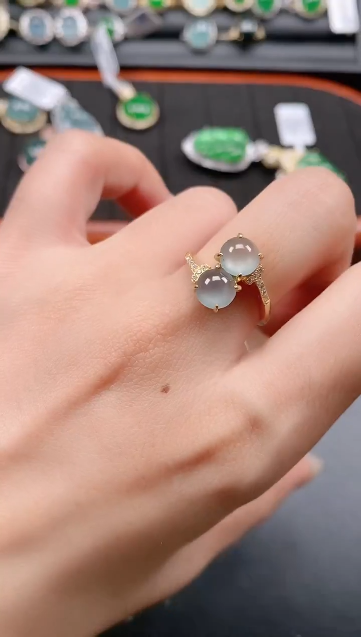 银S925镶嵌戒指翡翠111