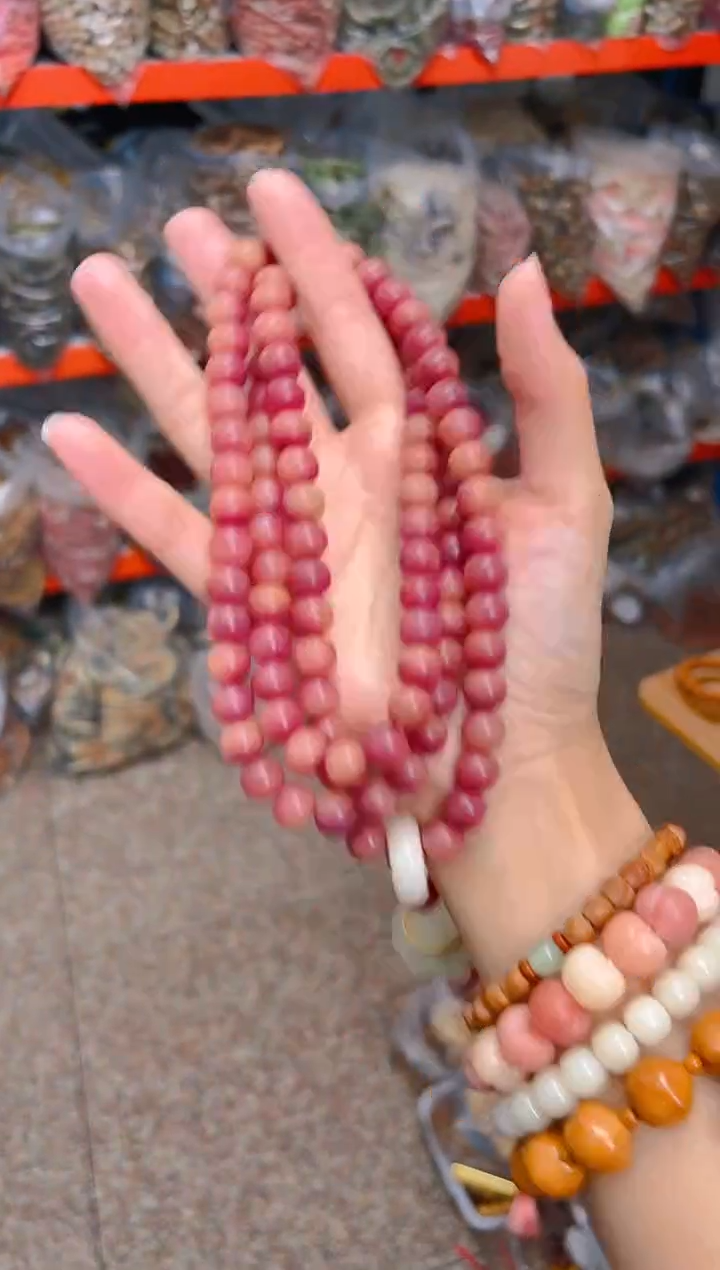 吊坠菩提根/象牙果乌梅子酱桶珠108项链