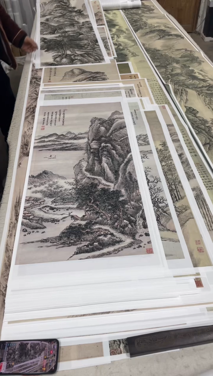 王翚 致桥去 微喷复刻