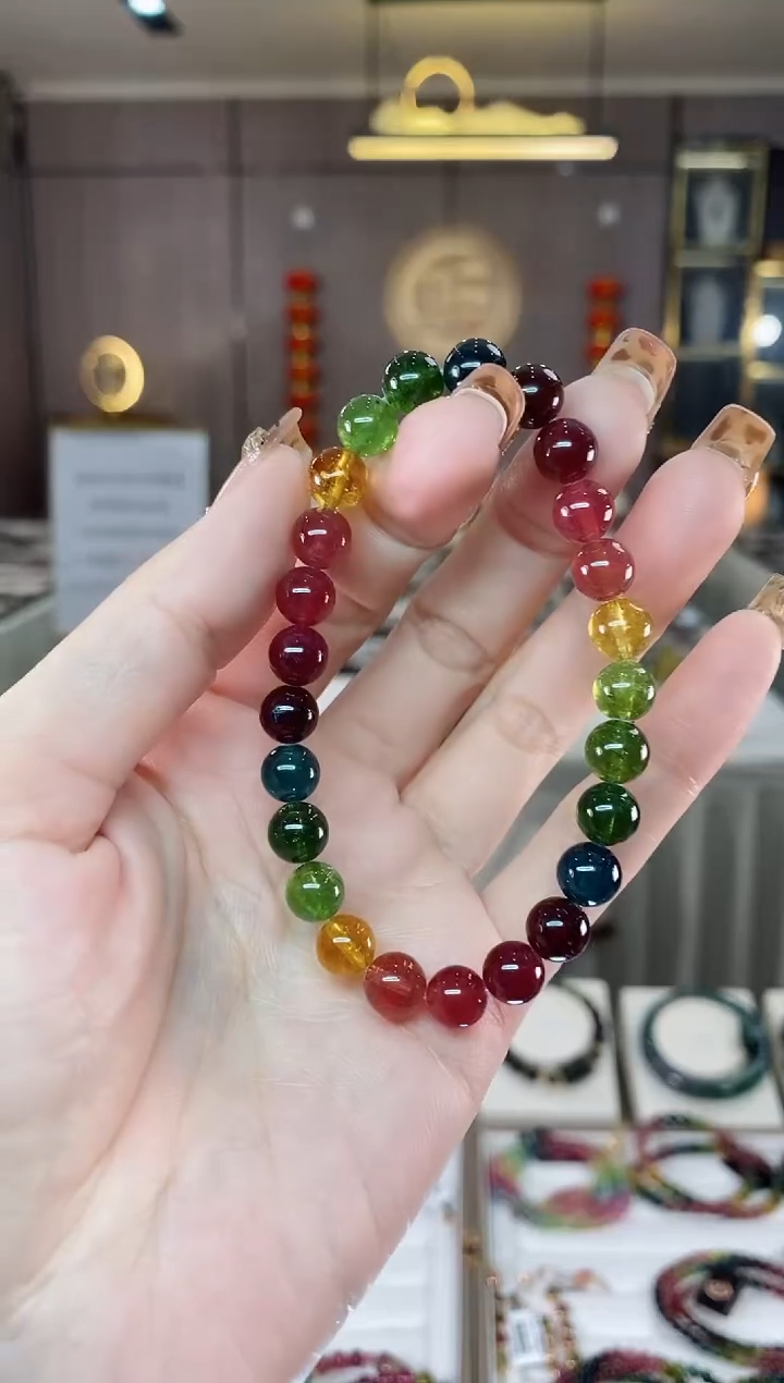 【闪购商品】碧玺单圈手串7mm+未镶嵌一物一证dan