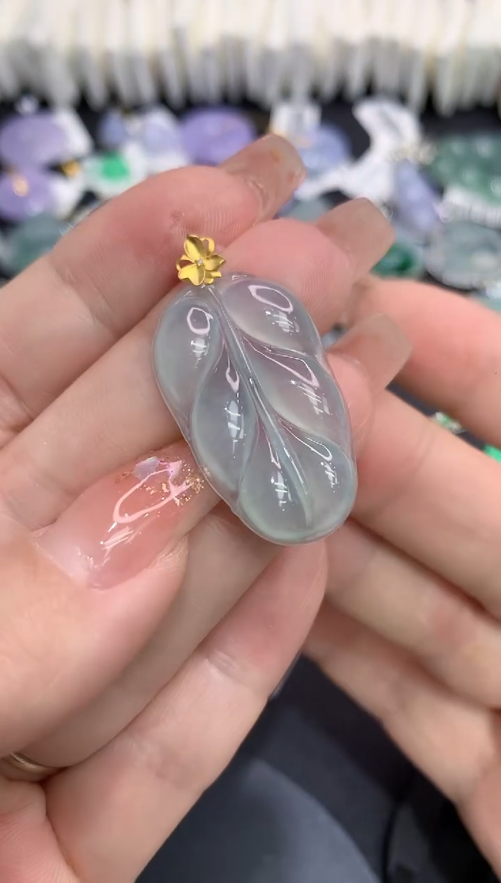 吊坠(不含链)18K金镶嵌翡翠11111111111111