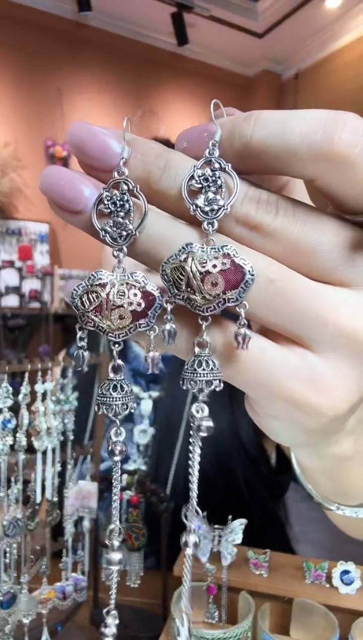 刺绣纯手工民族风耳环