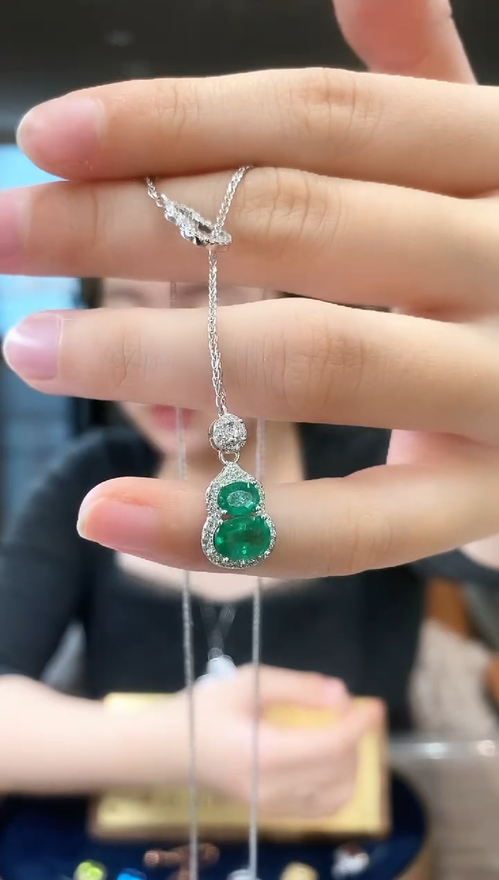 【闪购商品】祖母绿项链银S925镶嵌04