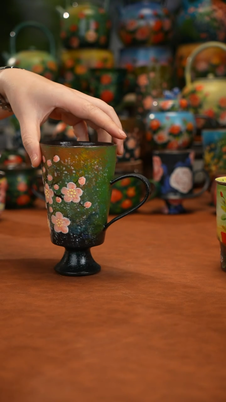 紫砂油画手绘釉下彩