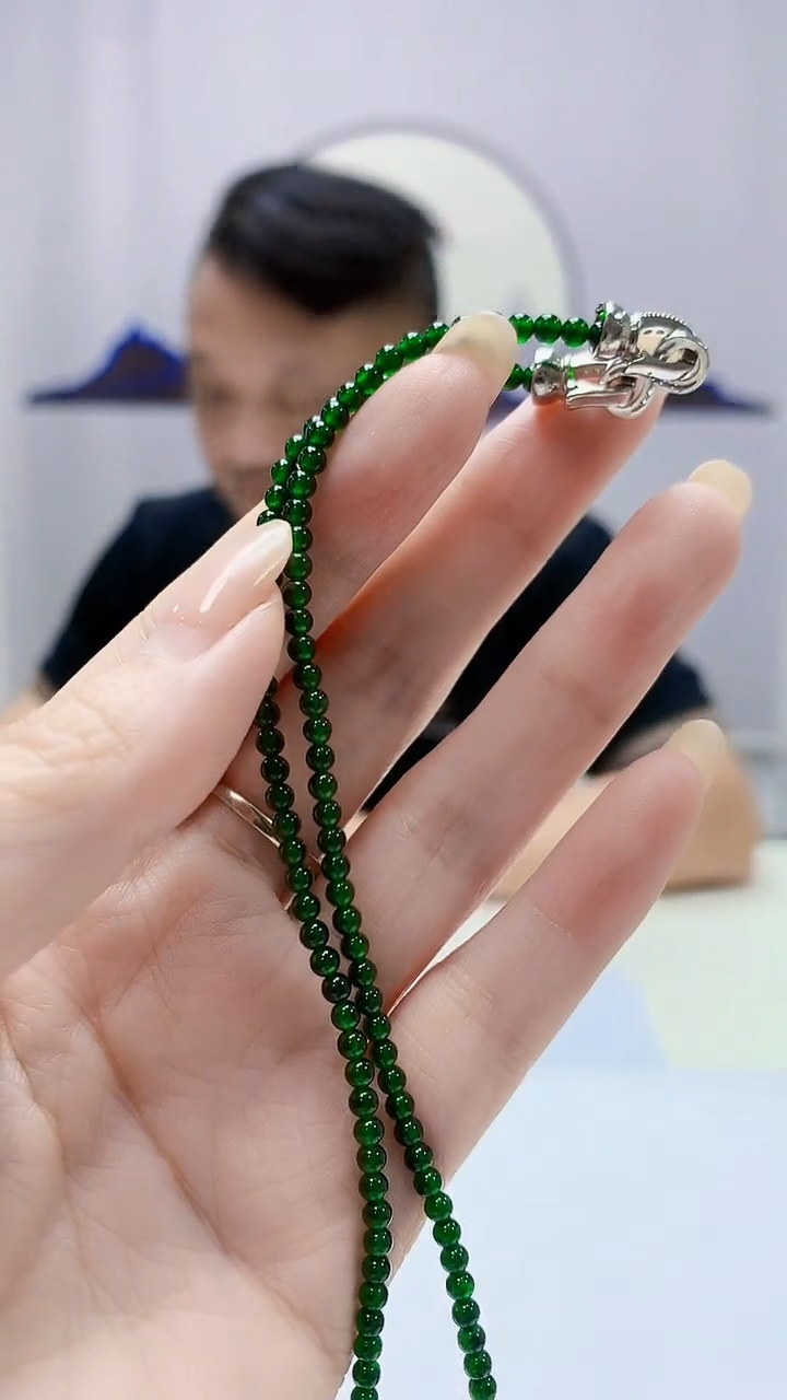 定制翡翠未镶嵌4969DD-毛货珠链63