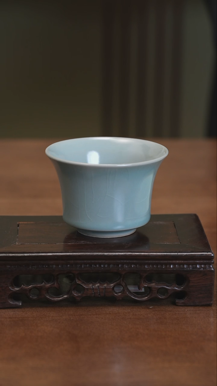 【闪购商品】清凉寺原产地仿古釉汝瓷大马蹄杯
