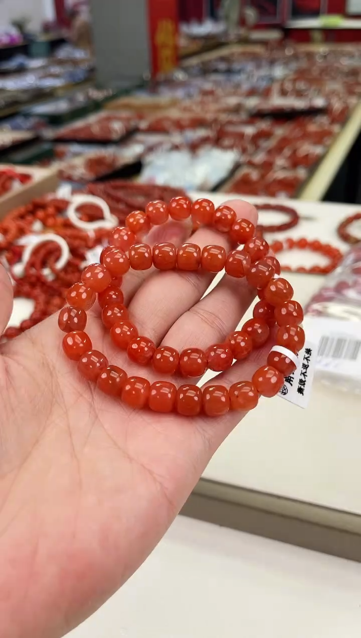 南红玛瑙瓦西老型手串9+未镶嵌（多样式发其一）