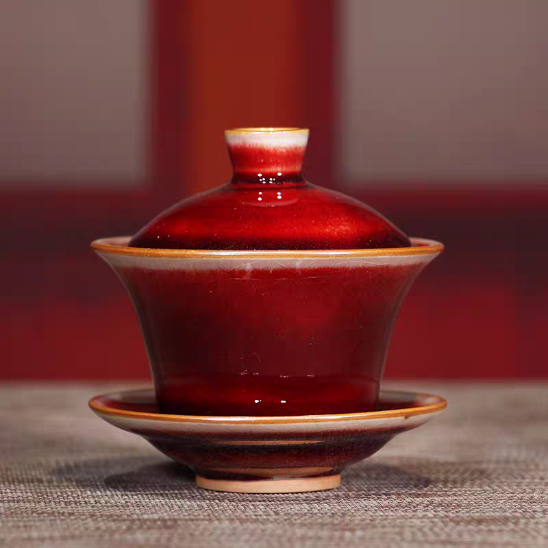 中国神后钧瓷茶具 三才盖碗