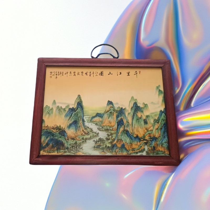 千里江山陶瓷摆件