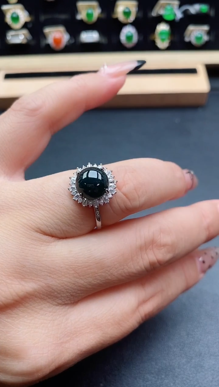 银S925镶嵌戒指翡翠2121