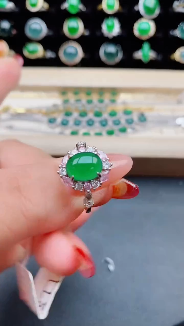 【闪购商品】翡翠戒指银S925镶嵌21332