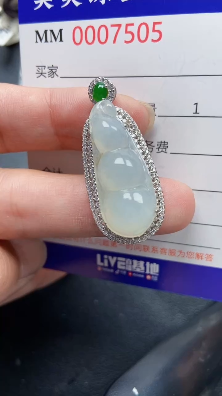 颈饰银S925镶嵌翡翠7505