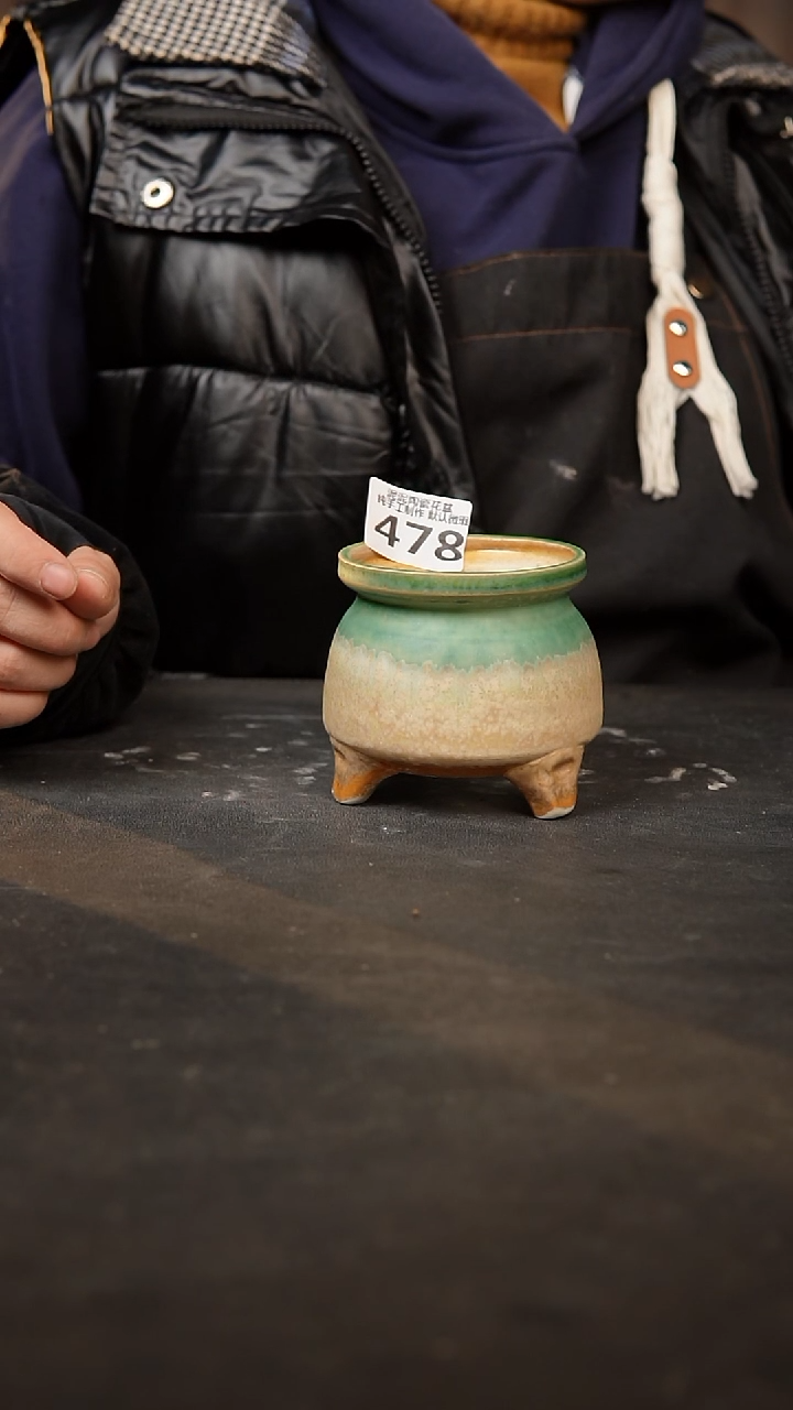 【闪购商品】瓷片478泥泥手工花盆口7-8高7-8