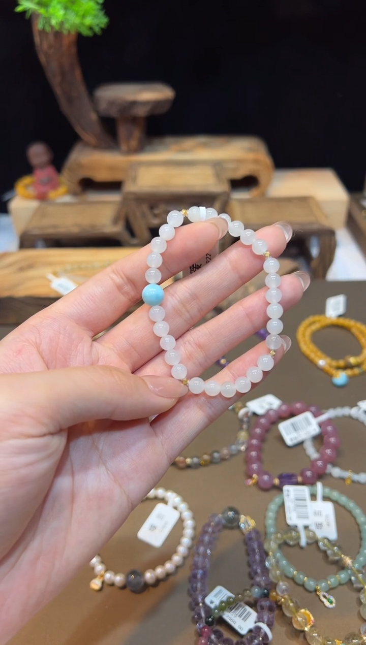 手链18K金镶嵌和田玉手饰@@A5922