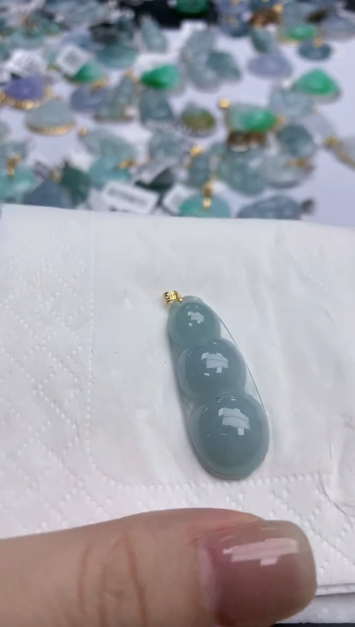 【闪购商品】翡翠颈饰18K金镶嵌天然缅甸翡翠A货