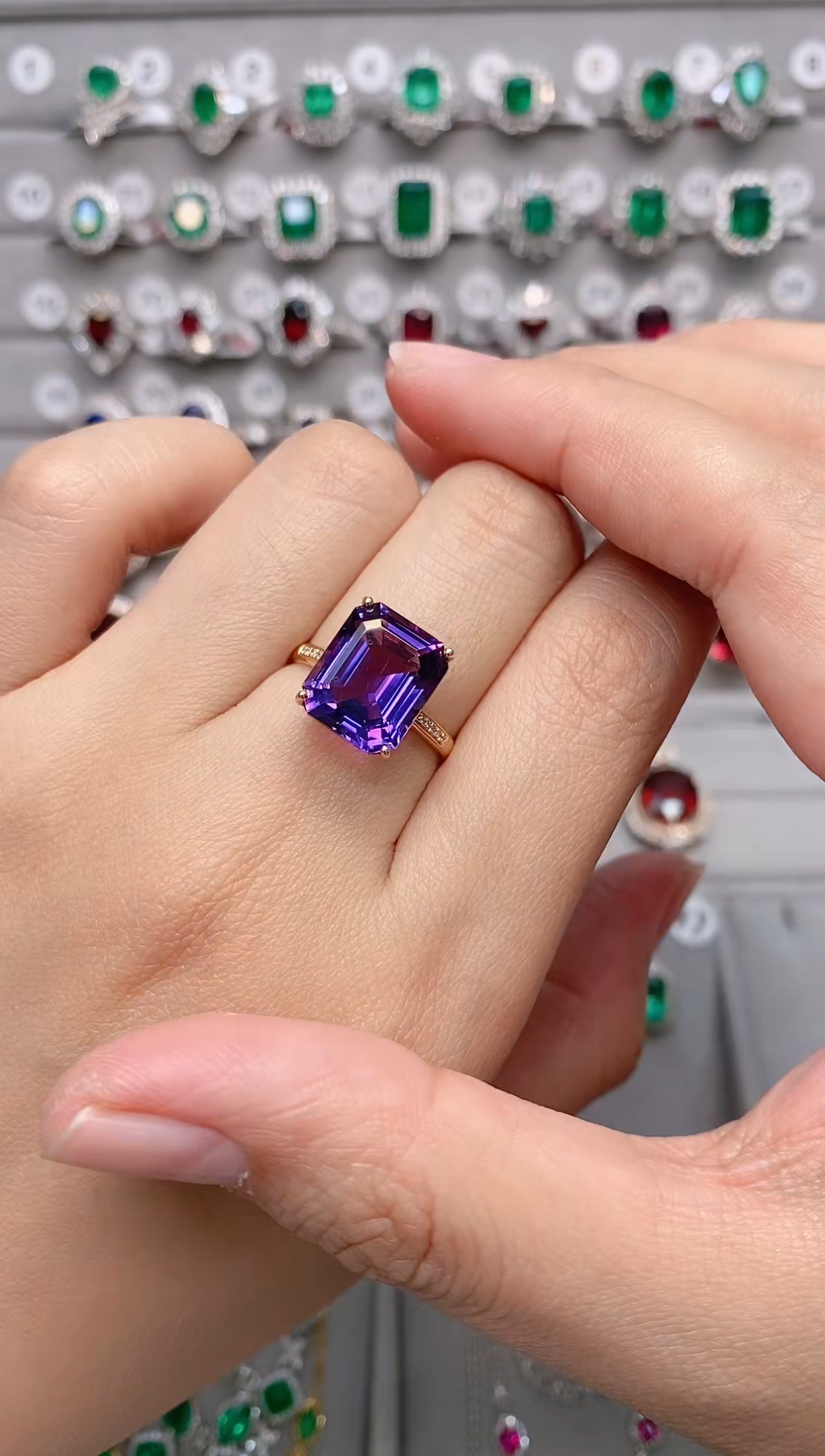 【闪购商品】紫晶18K金戒指18K金镶嵌·