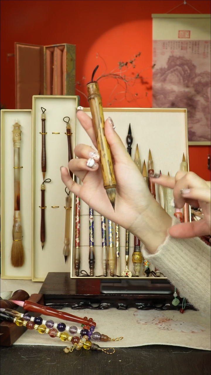 140号闪孤品高货毛笔链接 清水试笔 蘸墨不退