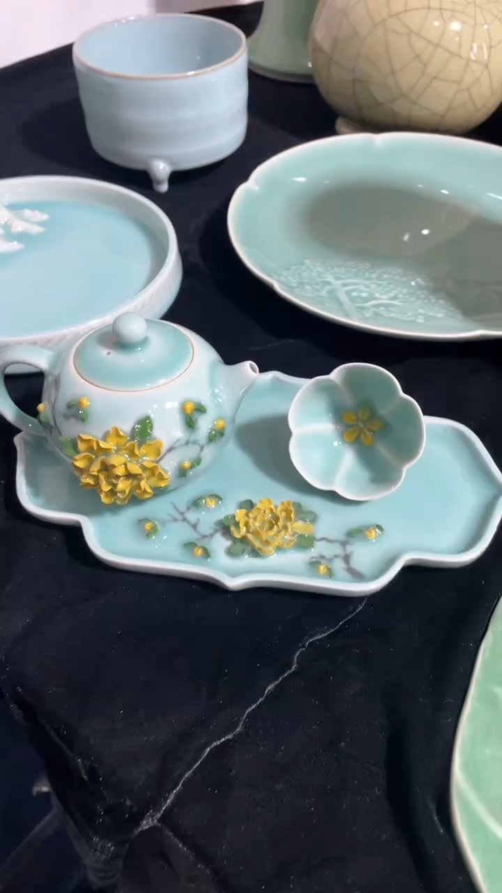 【闪购商品】1壶1茶盘1杯 特价 微瑕 慧仙青瓷