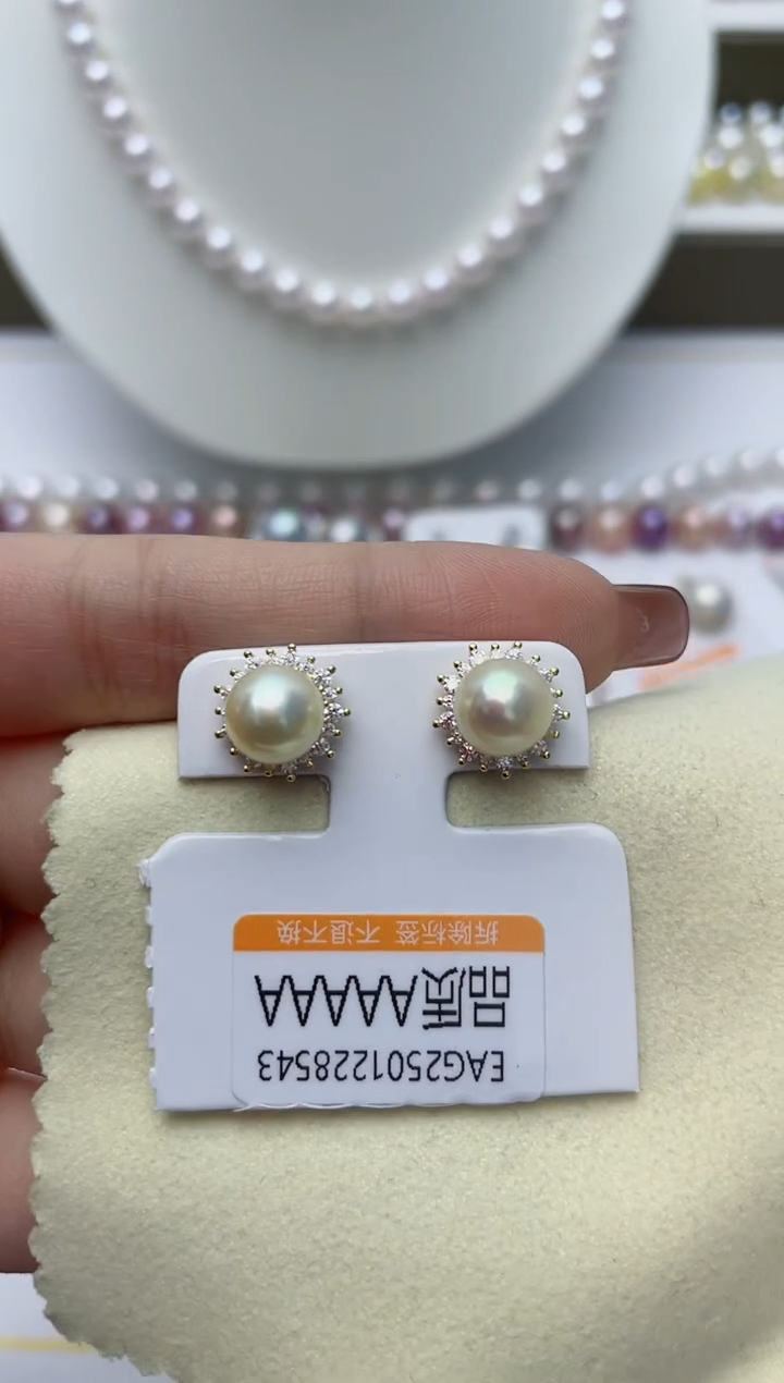 【闪购商品】海水珍珠耳饰银S925镶嵌W93