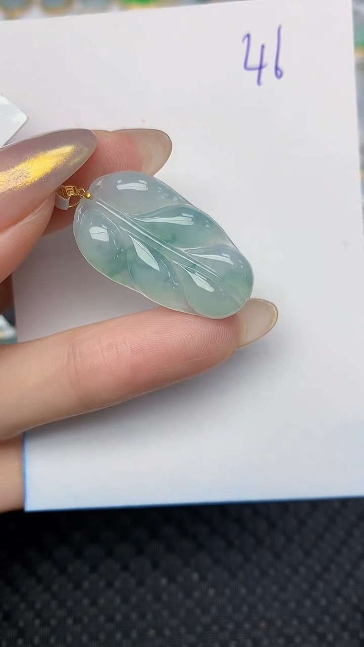 【闪购商品】翡翠颈饰18K金镶嵌 天然翡翠A货
