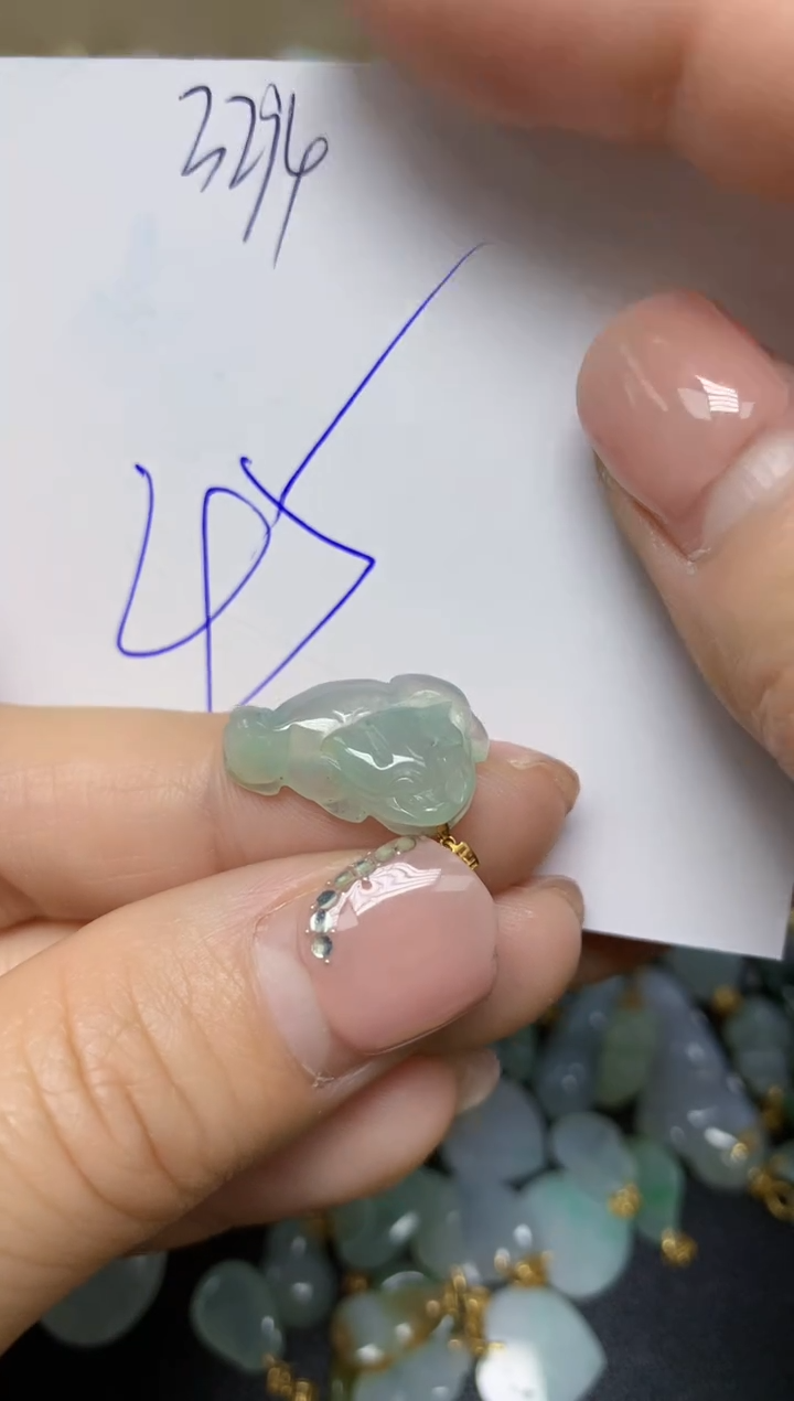 【闪购商品】翡翠挂件18K金镶嵌 天然翡翠A货