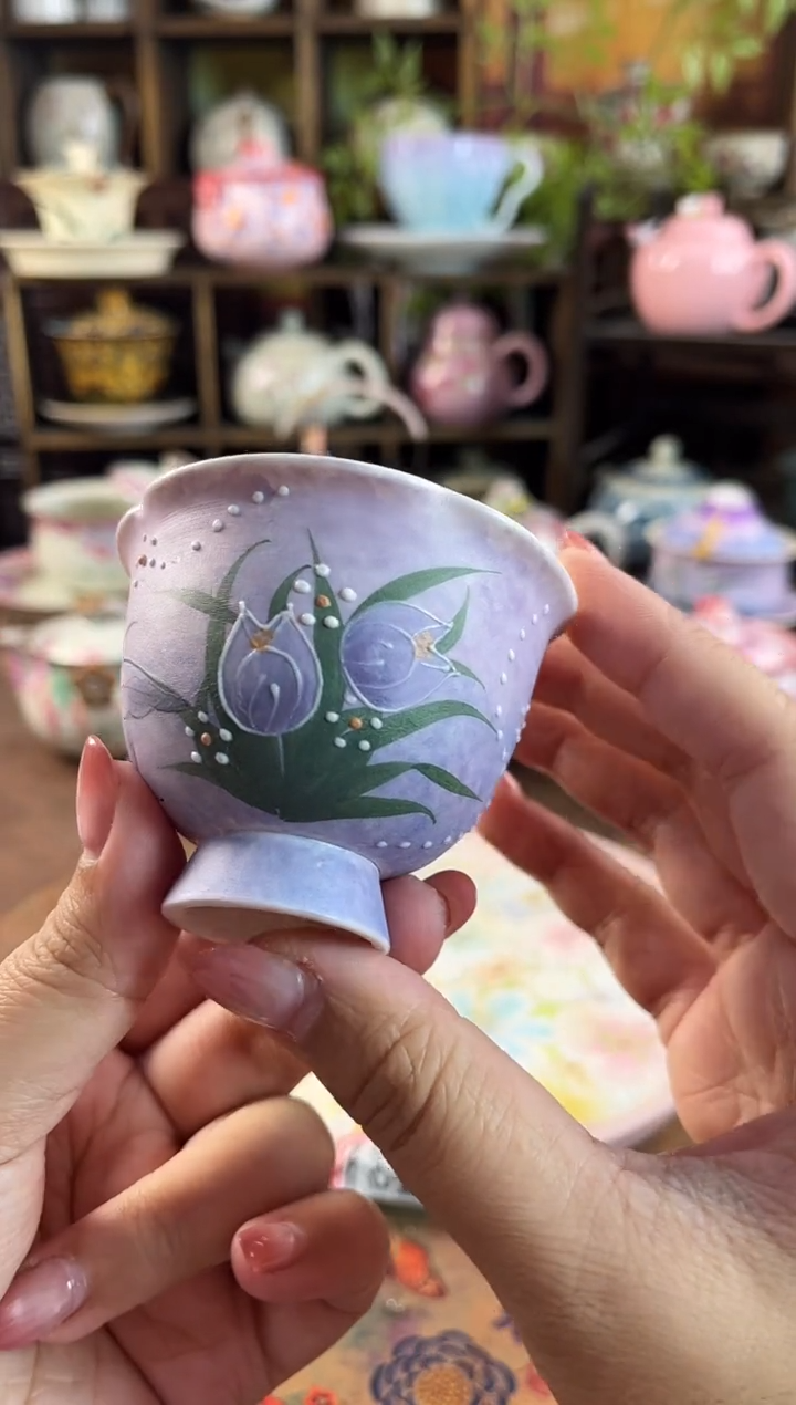 手工手绘 郁金香主人杯 90CC